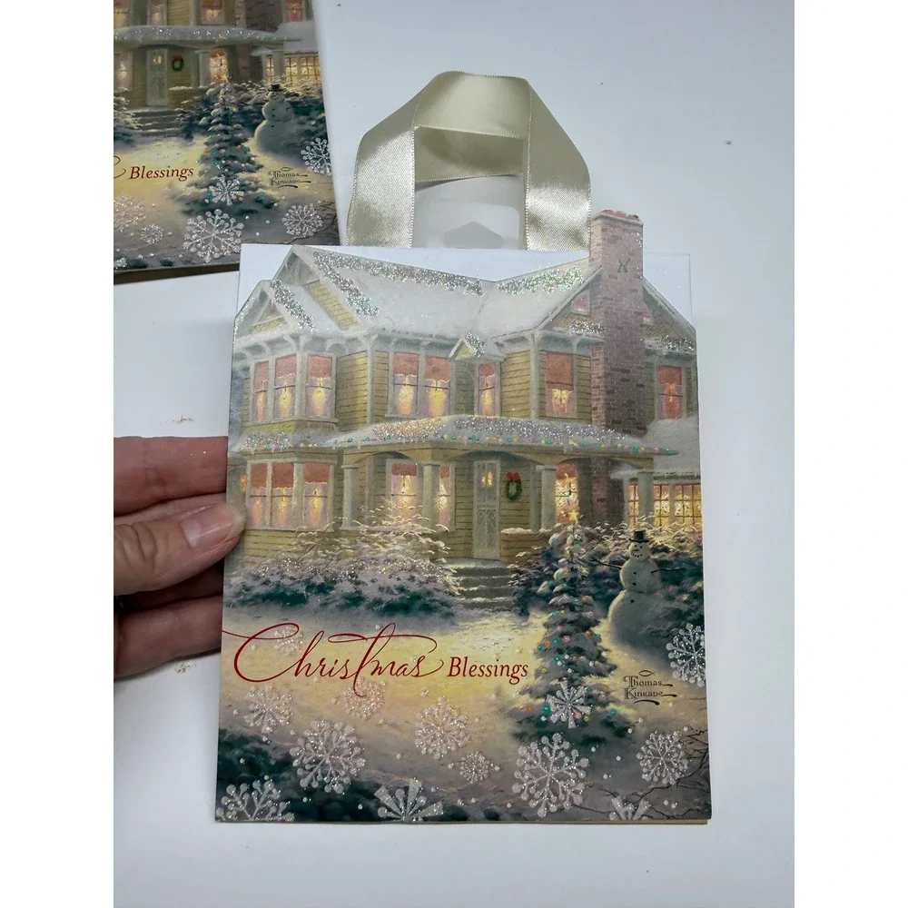 Thomas Kinkade Hallmark Christmas Gift Bags Lot of 4 Victorian Christmas III New